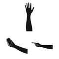 Gestures and their meaning black icons in set collection for design.Emotional part of communication vector symbol stock Royalty Free Stock Photo