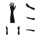 Gestures and their meaning black icons in set collection for design.Emotional part of communication vector symbol stock Royalty Free Stock Photo