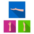 Gestures and their meaning flat icons in set collection for design.Emotional part of communication vector symbol stock Royalty Free Stock Photo