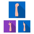 Gestures and their meaning flat icons in set collection for design.Emotional part of communication vector symbol stock Royalty Free Stock Photo