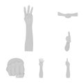 Gestures and their meaning monochrome icons in set collection for design.Emotional part of communication vector symbol