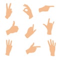 Gesturing hands. Hand with counting gestures, forefinger sign