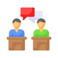 Get this amazing icon of debate in flat style