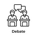 Get this amazing icon of debate in flat style