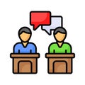 Get this amazing icon of debate in flat style