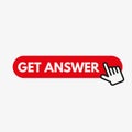 Get answer icon with cursor arrow and click button Royalty Free Stock Photo