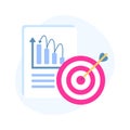 Get this beautiful icon of targeted analysis in modern flat style Royalty Free Stock Photo