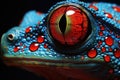 Get captivated by the vivid colors and intricate details of a close up of a red and blue frogs eye, View of a wedding reception Royalty Free Stock Photo