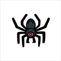 Black spider with red eye