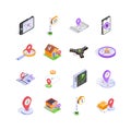 Get this creatively designed amazing maps and navigation isometric icons