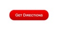 Get directions web interface button red color, travel application, site design