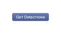 Get directions web interface button violet color, travel application site design