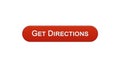 Get directions web interface button wine red, travel application, site design