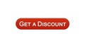 Get a discount web interface button wine red color, online shopping application Royalty Free Stock Photo