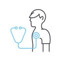 get a doctor checkup line icon, outline symbol, vector illustration, concept sign