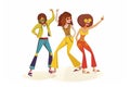 Get down on it dancing party 70s seventies music vector illustration Generative AI Royalty Free Stock Photo