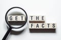 Get the facts word concept on cubes