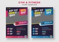 Get fit dont quit gym flyer, Gym Fitness Flyer Template