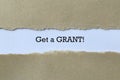 Get a grant on paper Royalty Free Stock Photo