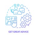 Get great advice blue gradient concept icon Royalty Free Stock Photo
