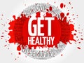 Get Healthy circle stamp word cloud Royalty Free Stock Photo