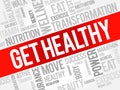 Get Healthy word cloud Royalty Free Stock Photo