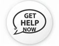 Get Help Now Speech Bubble Icon on White Royalty Free Stock Photo