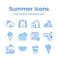 Get hold on this carefully crafted summer icons set, ready to use premium vectors