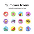 Get hold on this carefully crafted summer icons set, ready to use premium vectors