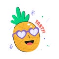 Get hold this catchy hand drawn sticker of pineapple, ready to use vector