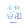 Get inside blue gradient concept icon Royalty Free Stock Photo