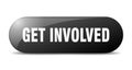 Get involved button. sticker. banner. rounded glass sign Royalty Free Stock Photo