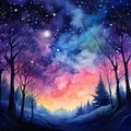 Glowing Stardust - Watercolor Painting