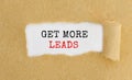 Get More Leads appearing behind ripped brown paper