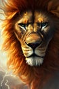 Rise of the King: 3D Painting of a Lion Showing the Rise of the King