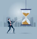 Get panic and try to stop time - Business concept Vector