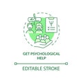 Get psychological help green concept icon