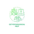 Get psychological help green gradient concept icon