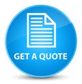 Get a quote (page icon) elegant cyan blue round button