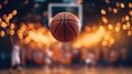 Get Ready. Illustration of a brend new basket ball. 16:9 Format Scale. Generative AI (Real 300 DPI) Royalty Free Stock Photo