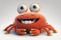 The Adorable Adventures of Super Happy Smile - A Pixar-style Crab with Silly Claws and a Funny Expression!