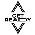 GET READY stamp on white