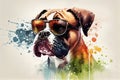 Cool Dog with Sunglasses Illustration - Perfect for Summer Vibes Royalty Free Stock Photo