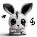 Spine-Chilling Halloween Bunny White Background 22