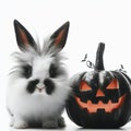 Spine-Chilling Halloween Bunny White Background 9