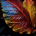 Close-up of a Vibrant Leaf with Intricate Textures