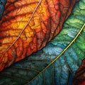 Close-up of a Vibrant Leaf with Intricate Textures