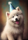 The Joyful Celebration of a Cute Smiling Husky - Perfect for Spreading Happiness - On a Greeting Card
