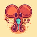 Cartoon kidney with nephrons