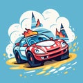 Cute and Funny Gaming Logo: Retro Racer